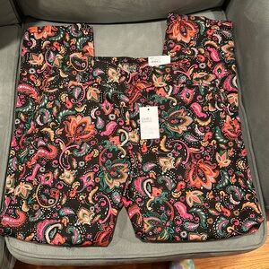 NWT Croft & Barrow paisley print effortless stretch pants size 12
